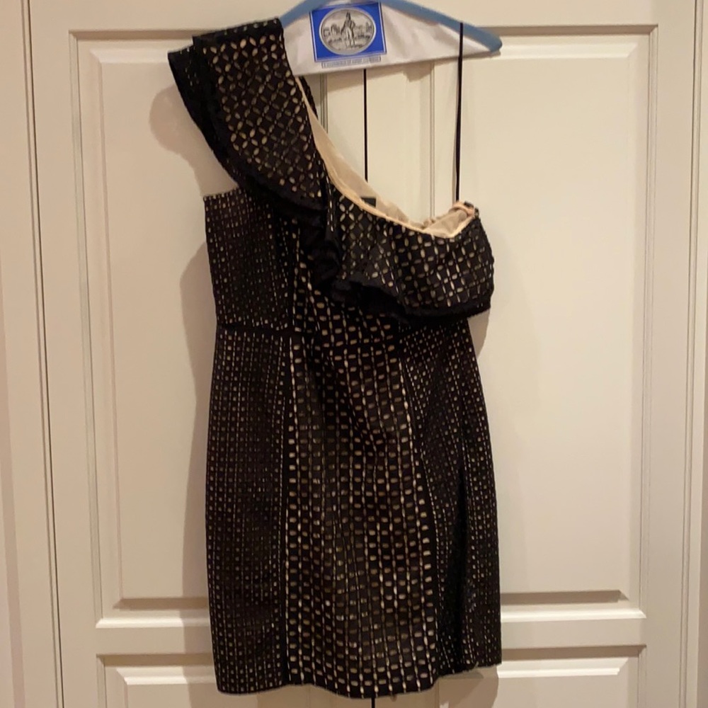 JCrew One Shoulder Ruffle Eyelet Dress